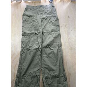 DKNY Cargo Pants Khaki Medium M Elastic Waist Brown Hiking Pull On Trendy NWTs